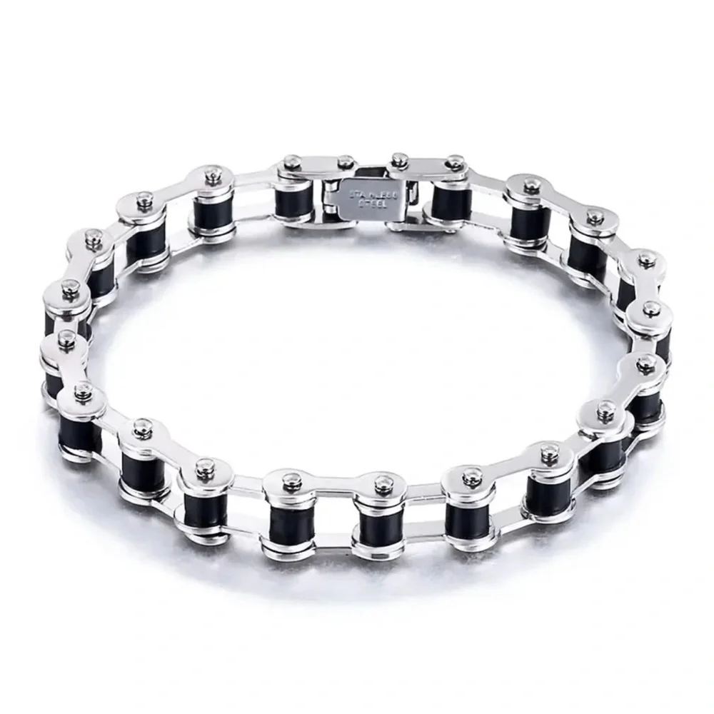 3 For $35 Men’s Stainless Steel Motorcycle Biker Bike Link Bracelet